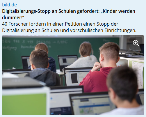 Digitalisierungs-Stopp an Schulen